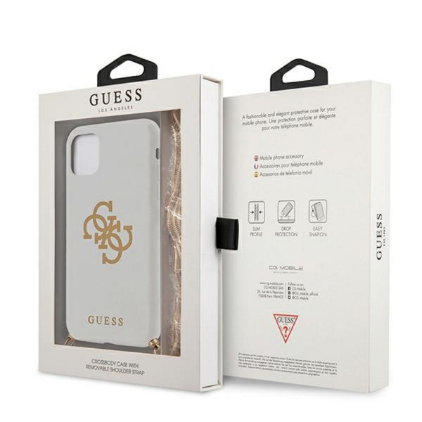 GUESS Futrola za iPhone 12/12 Pro White Gold Chain Collection slika 5