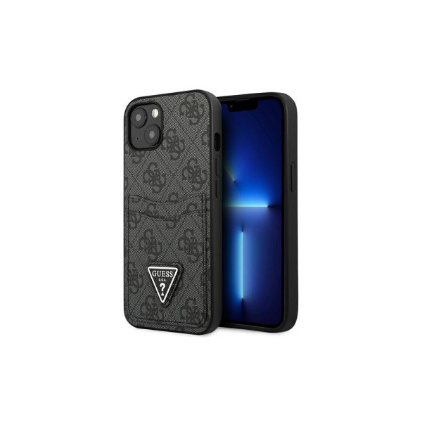 GUESS Futrola za iPhone 13 Pro Black Triangle Logo Cardslot slika 3