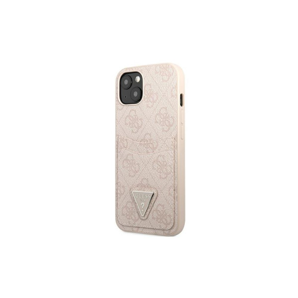 GUESS Futrola za iPhone 13 Mini Pink Triangle Logo Cardslot slika 1
