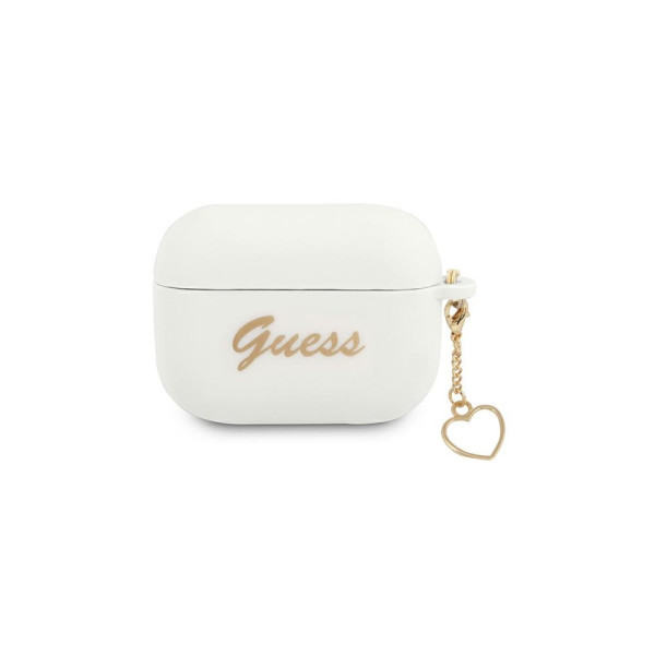 GUESS Futrola za slušalice AirPods Pro White Silicone Heart Charm slika 1