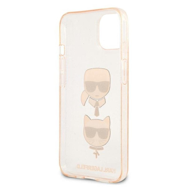 Karl Lagerfeld Futrola za iPhone 13 Mini Gold Glitter Karl`s & Choupette slika 3