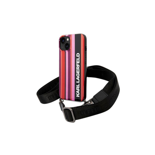 Karl Lagerfeld Futrola za iPhone 14 Pink Color Stripes Strap slika 1