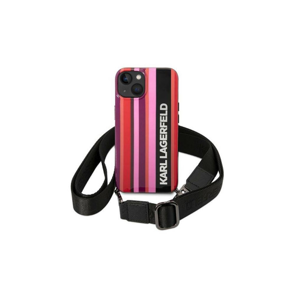 Karl Lagerfeld Futrola za iPhone 14 Pink Color Stripes Strap slika 5