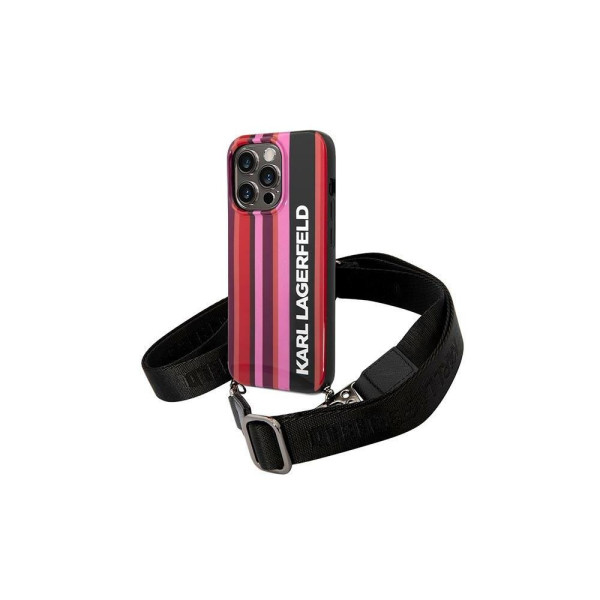 Karl Lagerfeld Futrola za iPhone 14 Pro Max Pink Color Stripes Strap slika 1