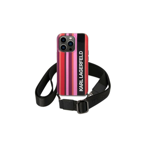 Karl Lagerfeld Futrola za iPhone 14 Pro Max Pink Color Stripes Strap slika 5