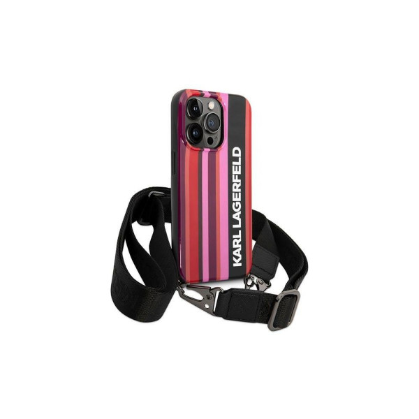 Karl Lagerfeld Futrola za iPhone 14 Pro Max Pink Color Stripes Strap slika 4