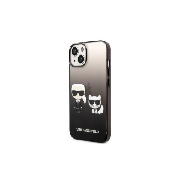 Karl Lagerfeld Futrola za iPhone 14 Black K & Choupette Centered Grad slika 1