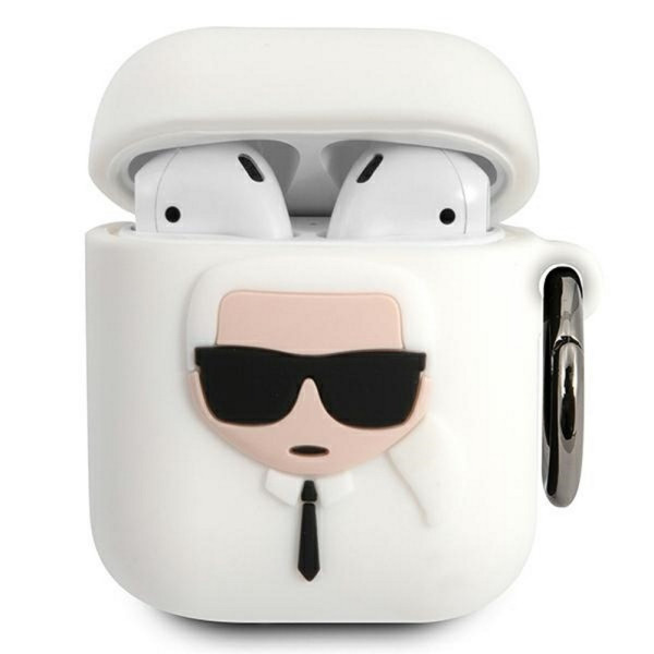 Karl Lagerfeld Futrola za AirPods White Silicone Iconic slika 1