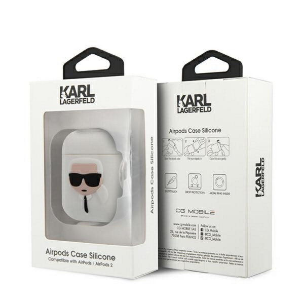 Karl Lagerfeld Futrola za AirPods White Silicone Iconic slika 3