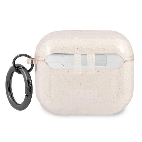 Karl Lagerfeld Futrola za AirPods 3 Gold Glitter Karl's Head slika 4
