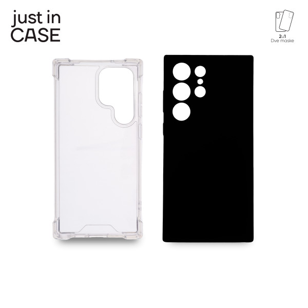 2u1 Extra case MIX paket CRNI za S23 Ultra