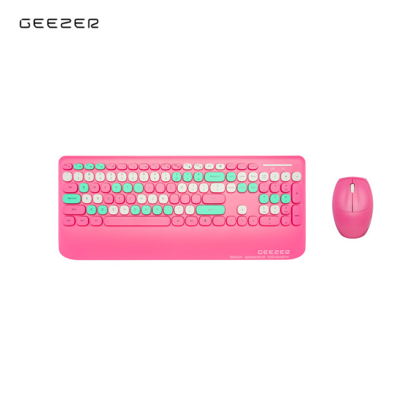 GEEZER WL RETRO set tastatura i miš u PINK boji slika 1
