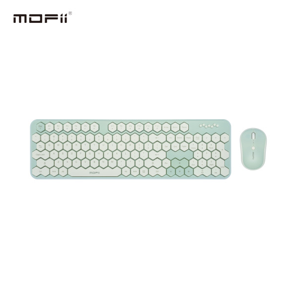 MOFII WL HONEY COMB set tastatura i miš u ZELENO/BELOJ boji slika 1