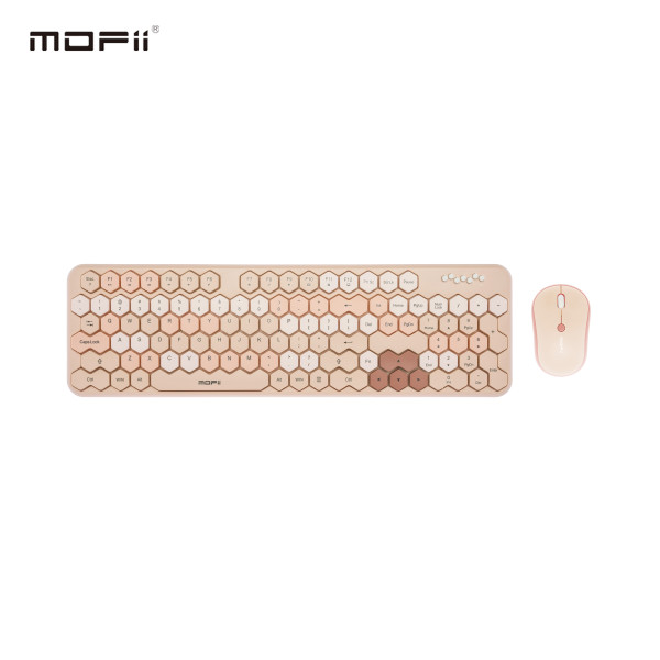 MOFII WL HONEY COMB set tastatura i miš u MILK TEA boji slika 2