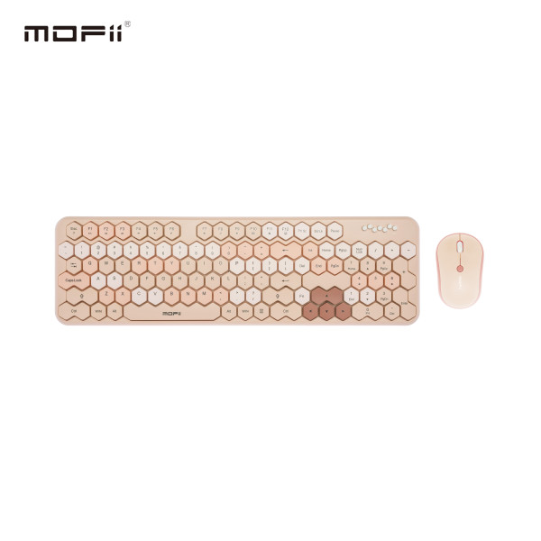 MOFII WL HONEY COMB set tastatura i miš u MILK TEA boji slika 1
