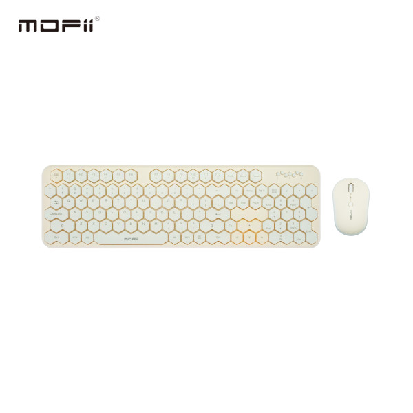 MOFII WL HONEY COMB set tastatura i miš u ŽUTO/BELOJ boji slika 1