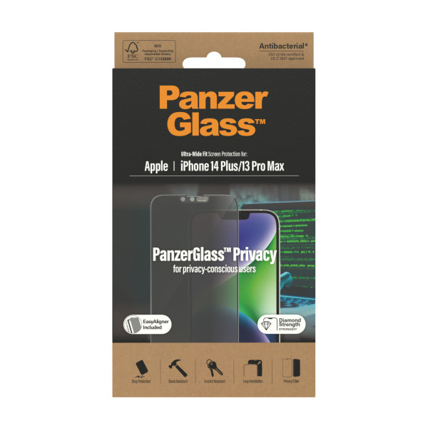 PanzerGlass zaštitno staklo UWF Privacy AB w. Applicator za iPhone 13 Pro Max/14 Plus slika 1