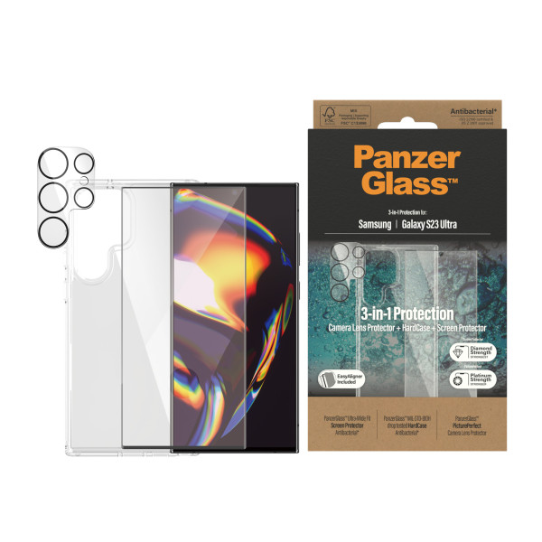 PanzerGlass Samsung Galaxy S23 Ultra Bundle (zaštitno staklo, futrola, zašita za kameru) slika 4