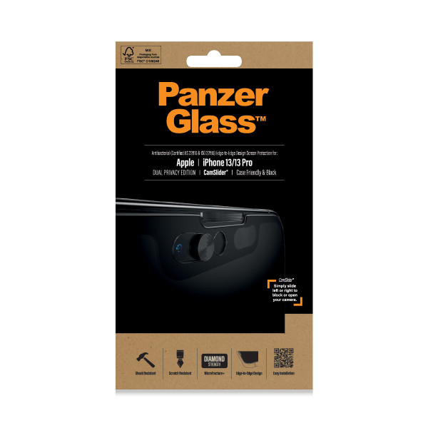 PanzerGlass zaštitno staklo Case Friendy CamSlider Privacy AB za iPhone 13/13 Pro slika 2