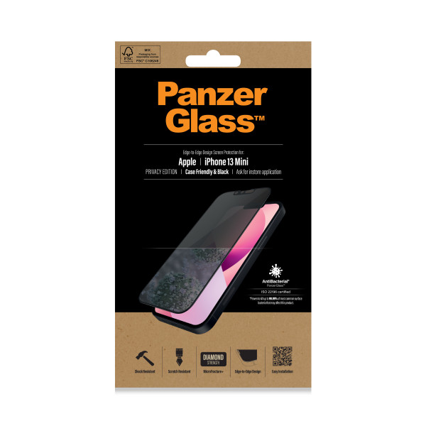 PanzerGlass zaštitno staklo Case Friendly Privacy AB za iPhone 13 mini slika 1