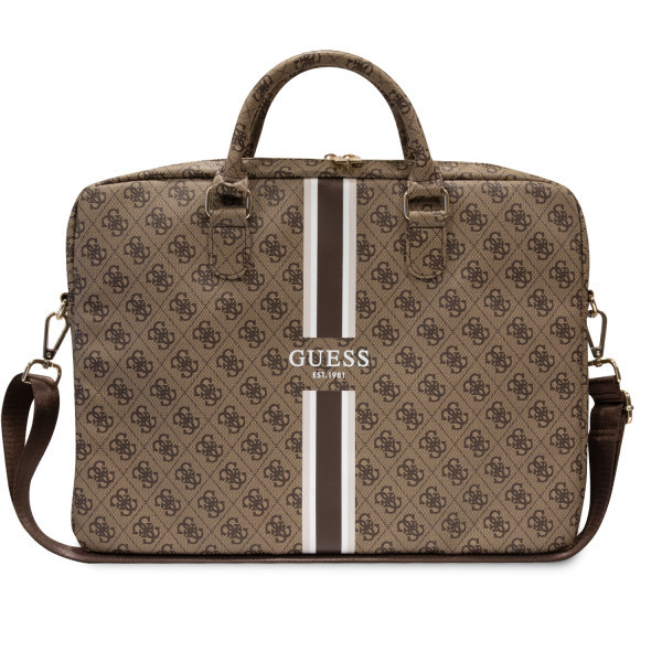 GUESS torba za laptop od 16'' 4G STRIPES BROWN slika 1