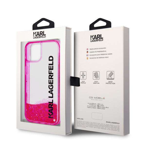 Karl Lagerfeld Futrola za iPhone 14 LIQ. GLITTER ELONG PINK slika 5