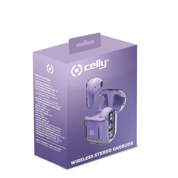 CELLY SHEER True Wireless bluetooth slušalice u LjUBIČASTOJ boji slika 4