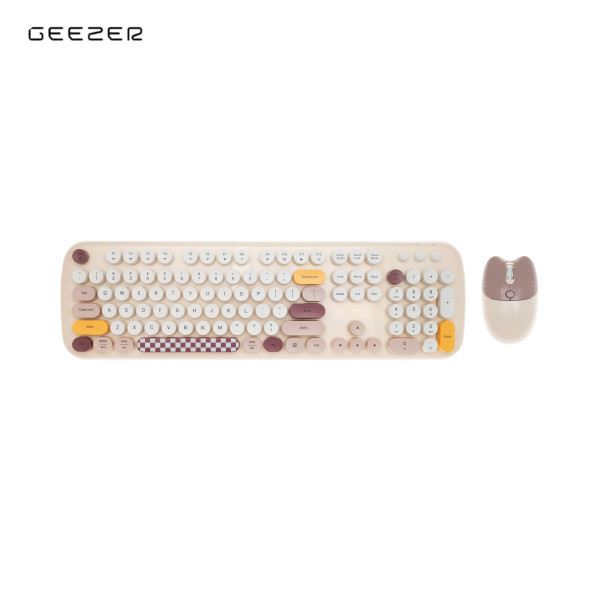 GEEZER WL ZERO set tastatura i miš u MILK TEA boji slika 1