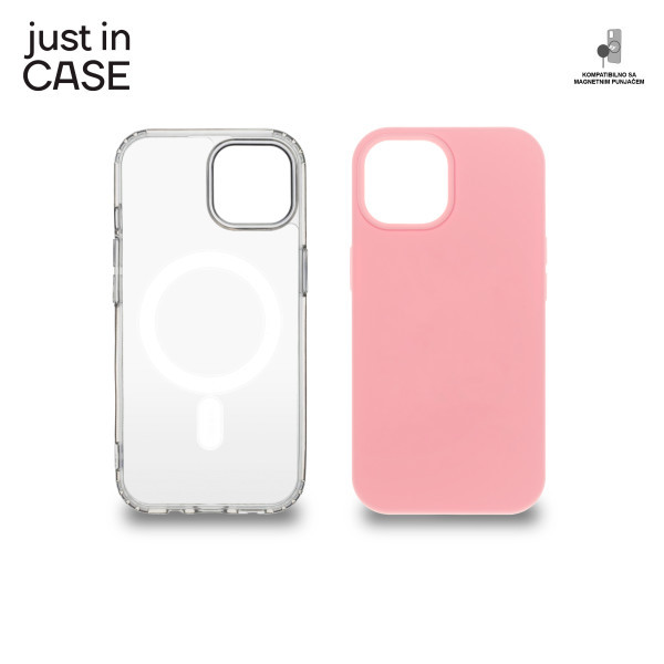 2u1 Extra case MAG MIX PLUS paket PINK za iPhone 15 slika 1