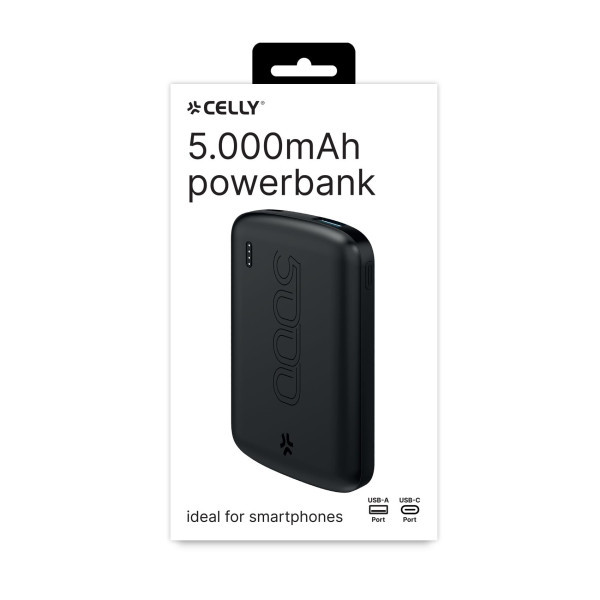 CELLY Power bank od 5000mAh eksterna baterija u CRNOJ boji slika 3