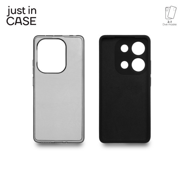 2u1 Extra case MIX paket maski za telefon Redmi Note 13 Pro 4G CRNI slika 3