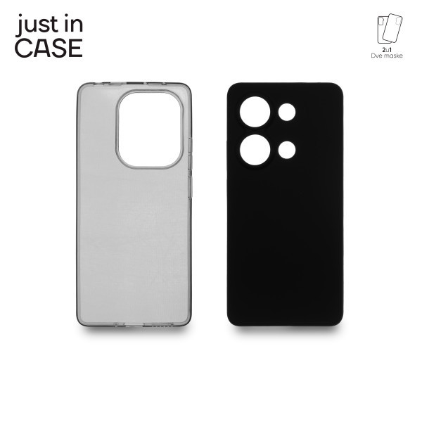 2u1 Extra case MIX paket maski za telefon Redmi Note 13 Pro 4G CRNI slika 1