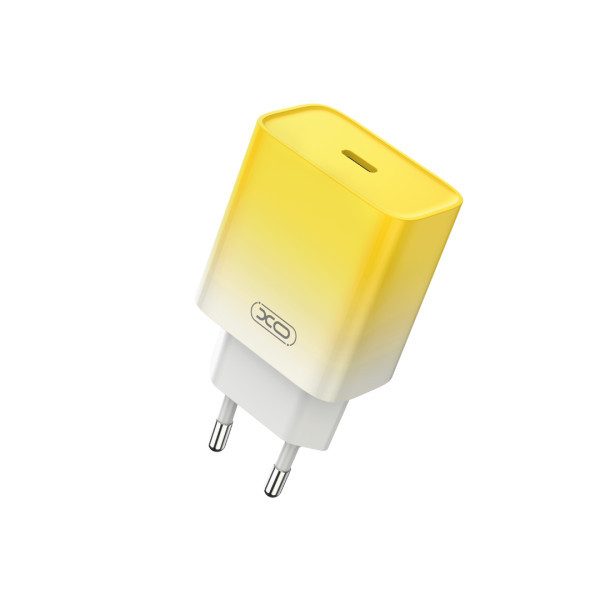 XO kućni punjač od 30W 1x USB-C YELLOW-WHITE + cable USB-C - Lightning slika 3