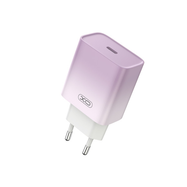 XO kućni punjač od 30W 1x USB-C PURPLE-WHITE + cable USB-C - Lightning slika 4