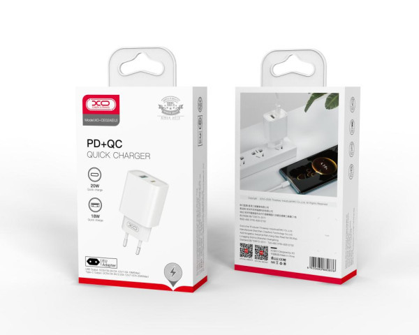 XO kućni punjač od 18w sa USB A i USB C konektorom slika 3