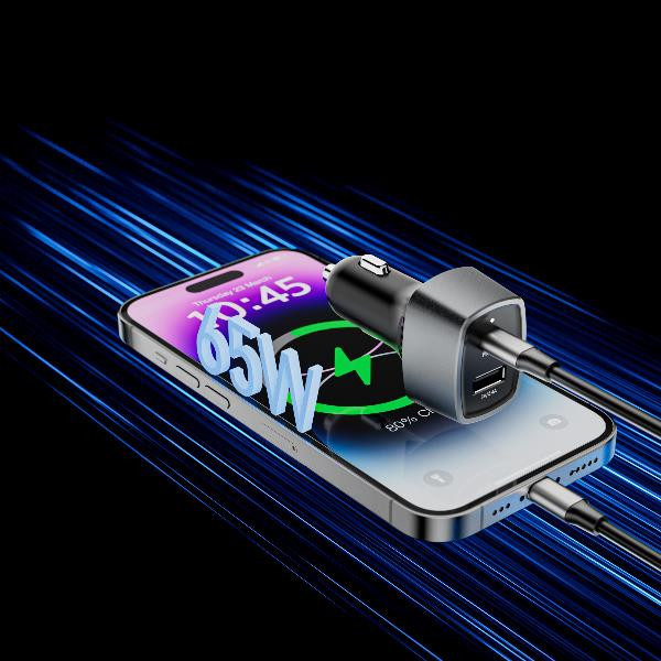 CELLY auto punjač 65W sa USB-C i USB-A portovima slika 3