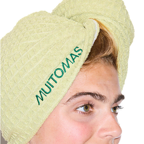 MUITOMAS mikrofiber peškir za kosu u ZELENOJ boji slika 4