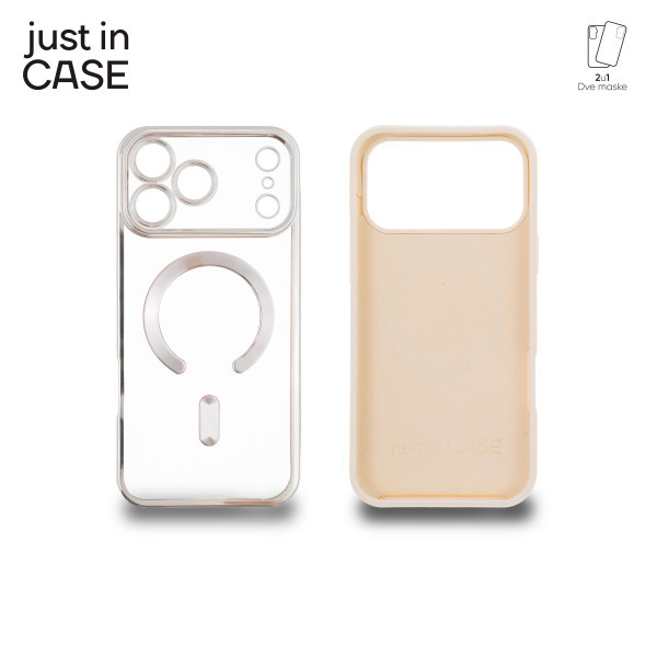 2u1 Extra case MAG MIX PLUS paket maski za telefon za iPhone 17 Pro Max SREBRNI slika 3