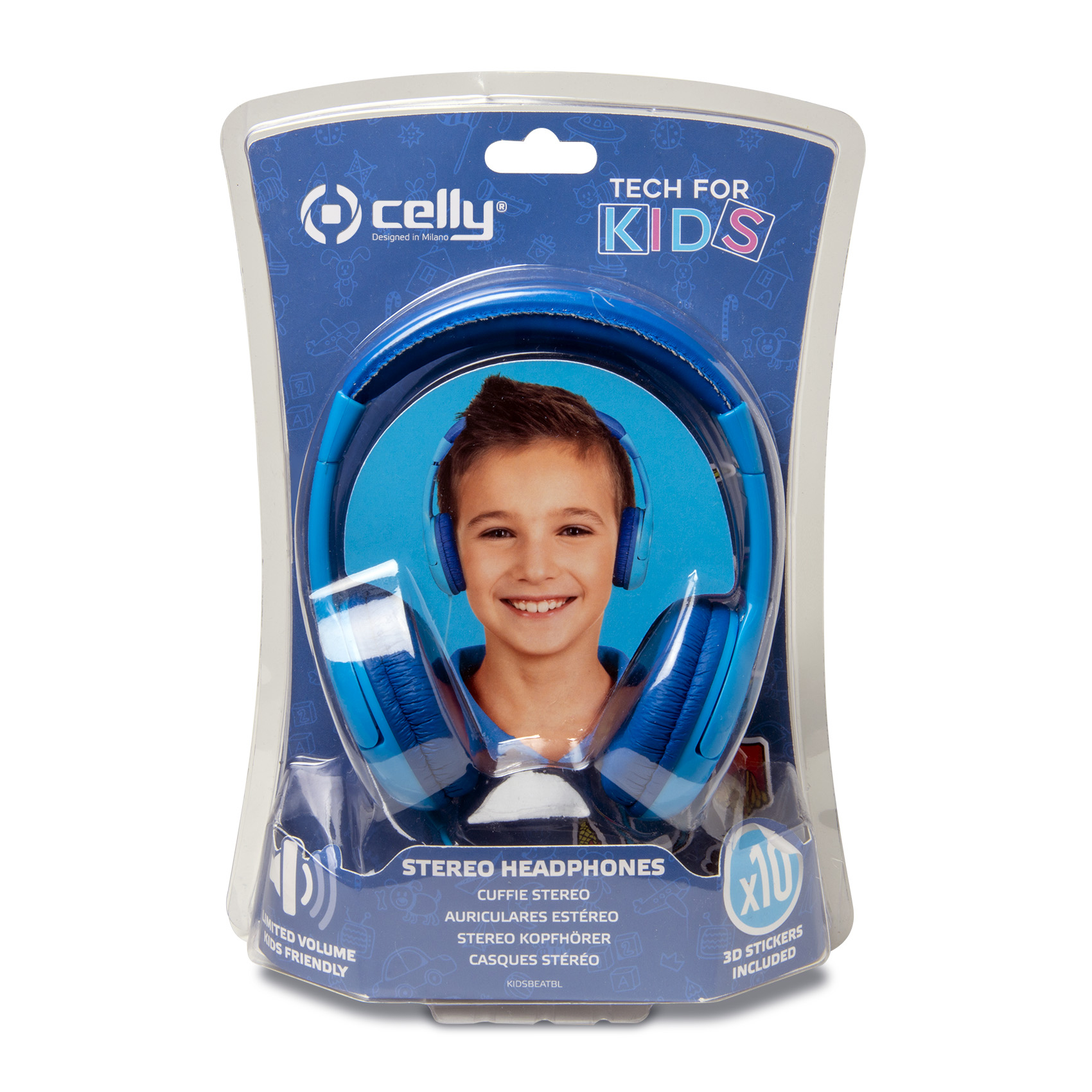 CELLY KIDSBEAT Stereo dečije žičane slušalice u PLAVOJ boji slika 3
