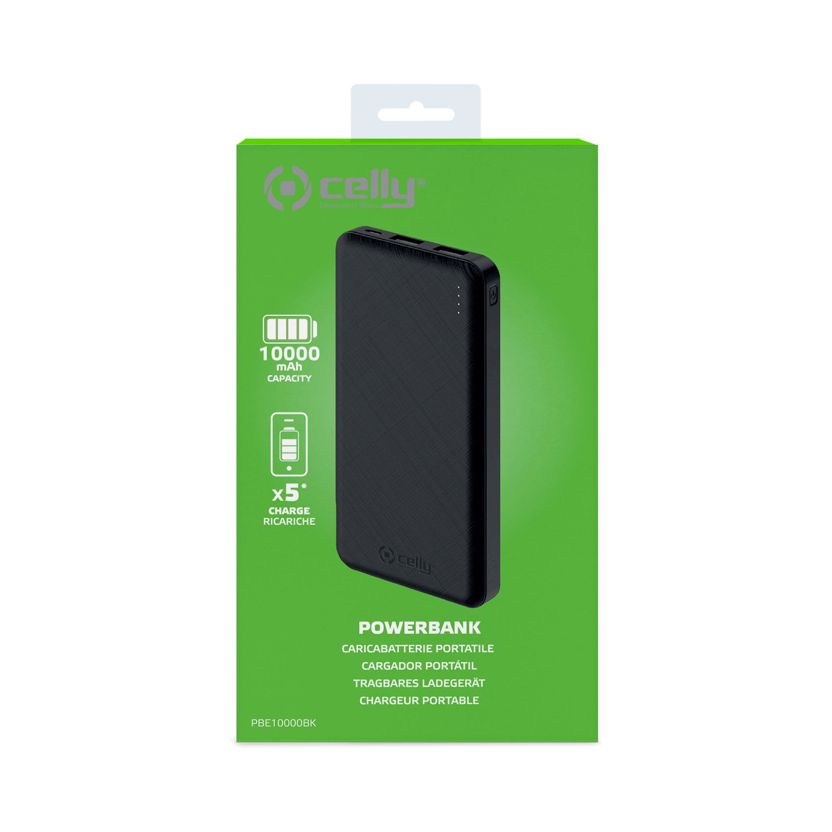 CELLY ENERGY Power bank od 10000mAh (eksterna baterija) u CRNOJ boji slika 3