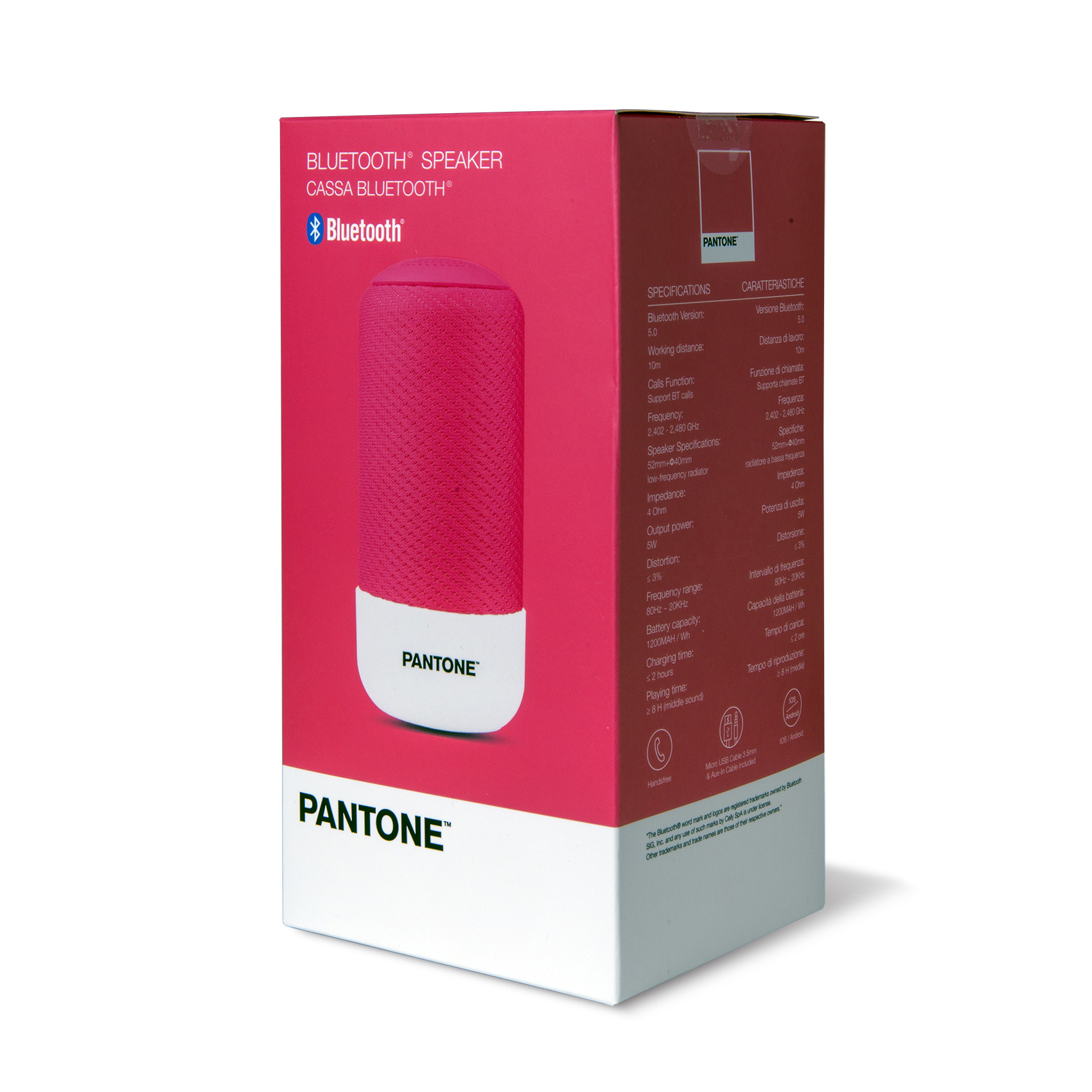 PANTONE PT-BS001L prenosivi bluetooth zvučnik u PINK boji slika 4