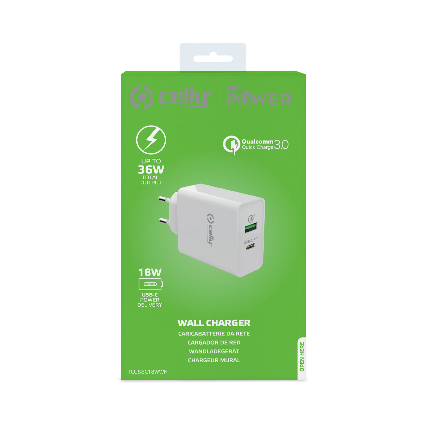 CELLY Kućni punjač za telefon ProPower od 18W sa dva USB ulaza slika 4