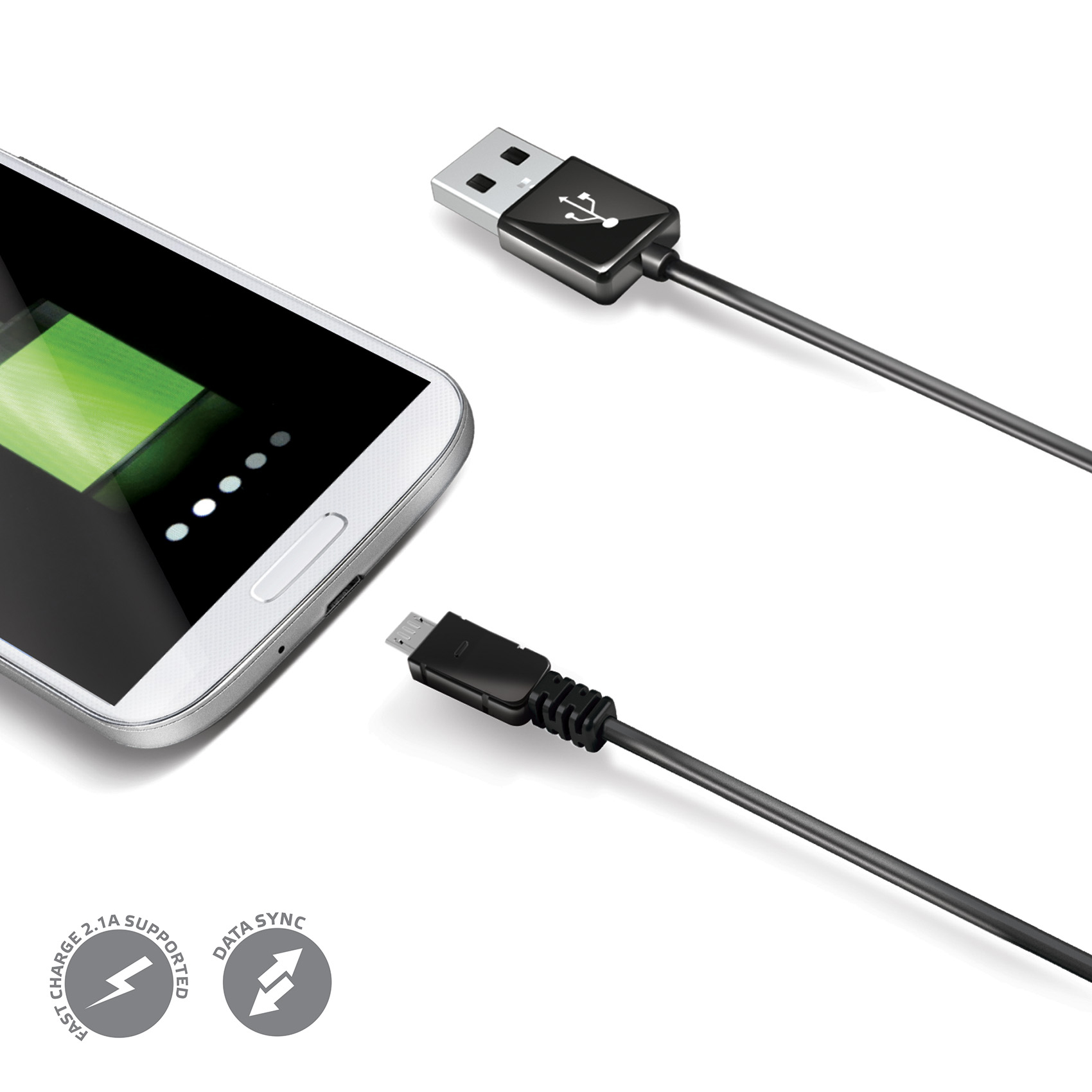 CELLY Micro USB kabl za telefon u CRNOJ boji slika 1