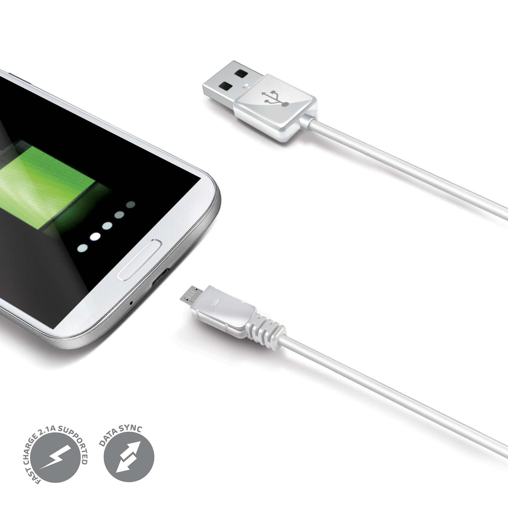 CELLY Micro USB kabl za telefon u BELOJ boji slika 1