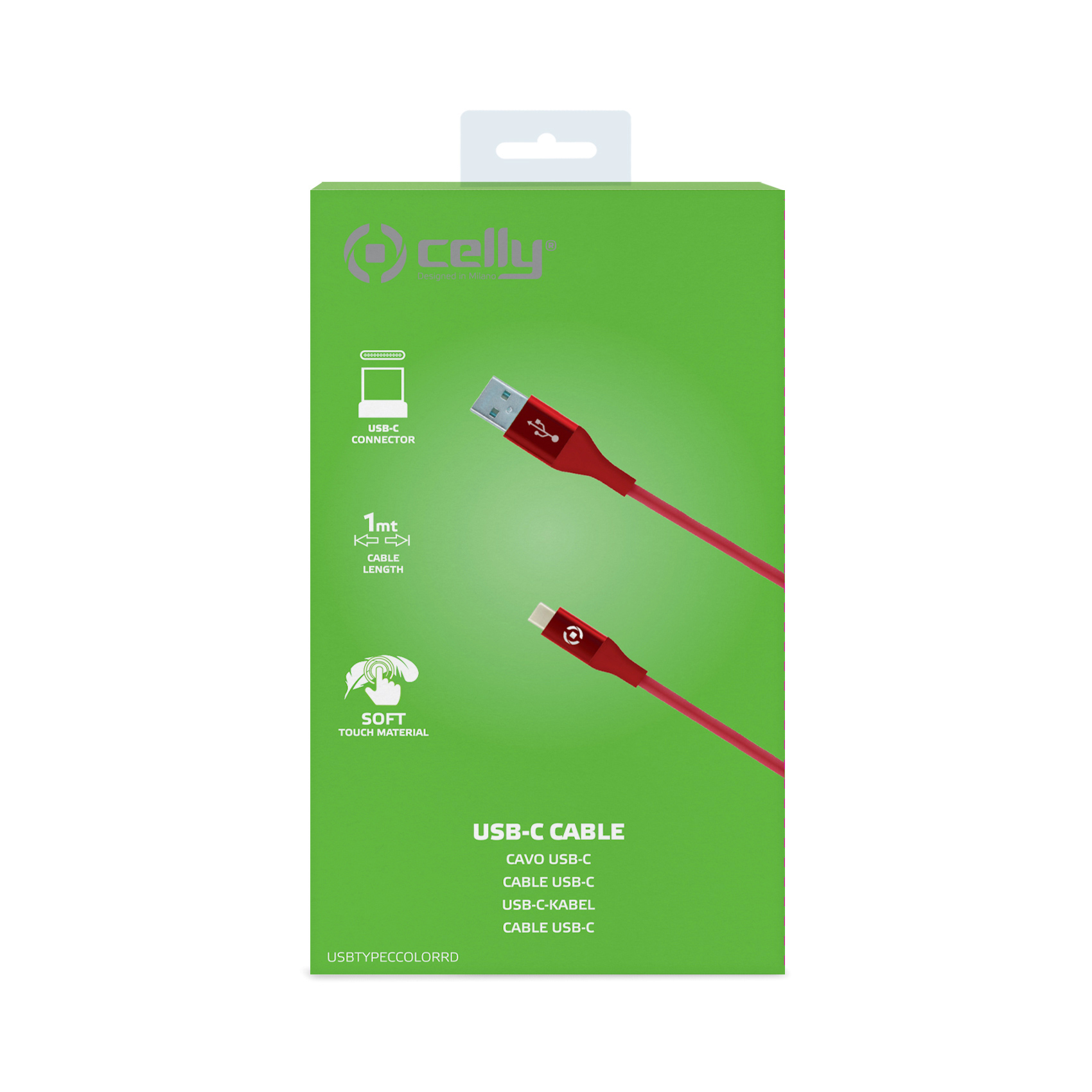 CELLY USB-C kabl za telefon u CRVENOJ boji slika 5