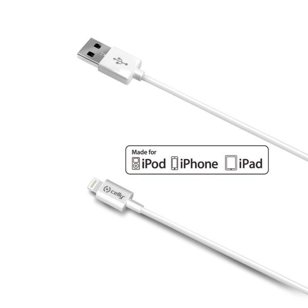 CELLY LIGHTNING kabl za iPhone od 2m u BELOJ boji slika 1