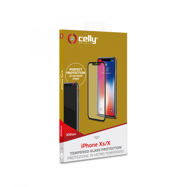 CELLY Zaštitno staklo 3D za iPhone X/XS u CRNOJ boji slika 3