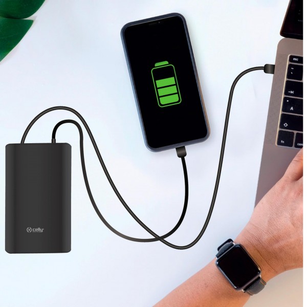 CELLY Power bank od 45W (eksterna baterija) u CRNOJ boji slika 4