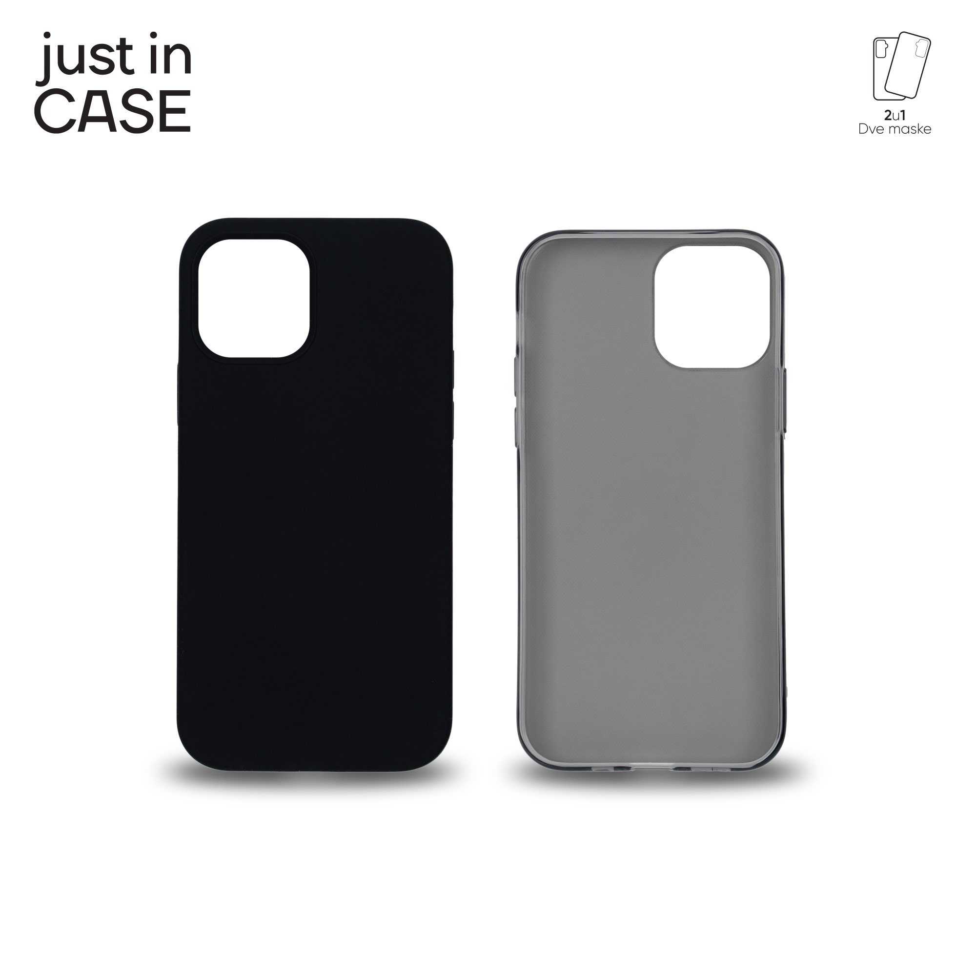 2u1 Extra case MIX paket CRNI za iPhone 12