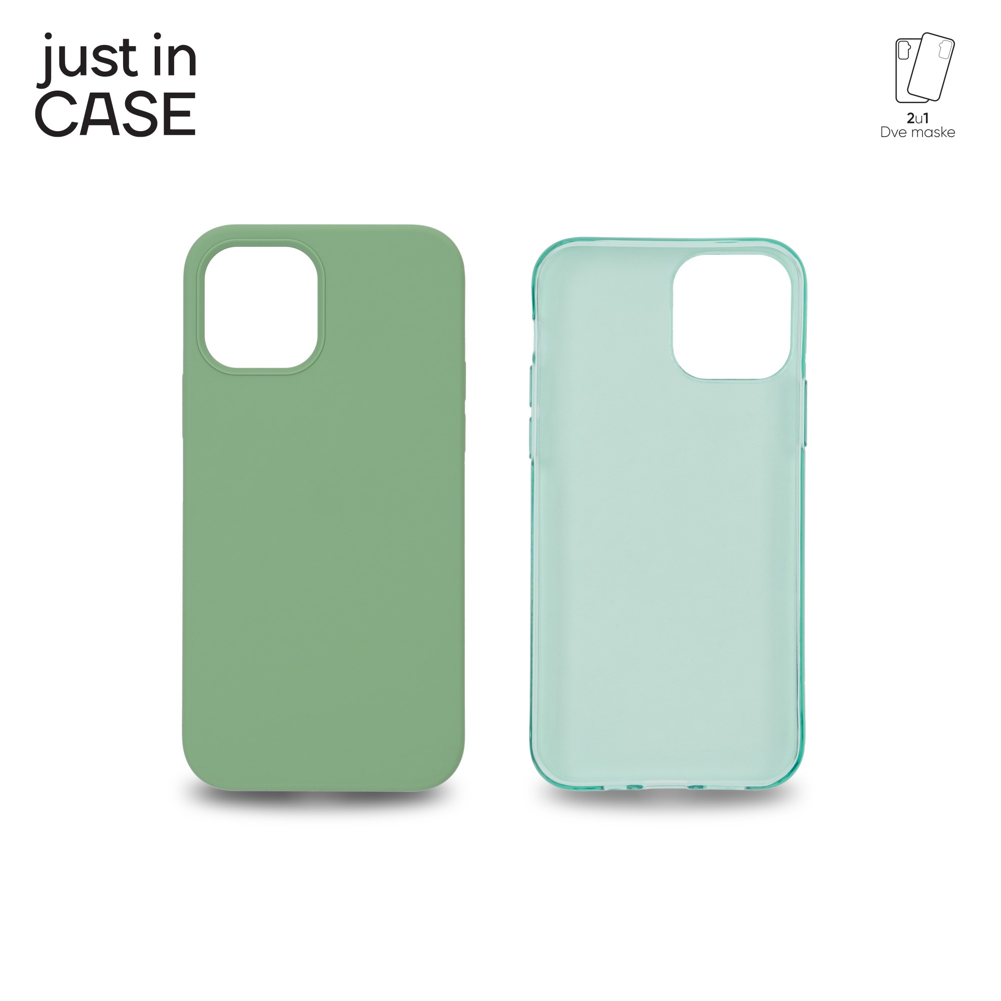 2u1 Extra case MIX paket ZELENI za iPhone 12 slika 1